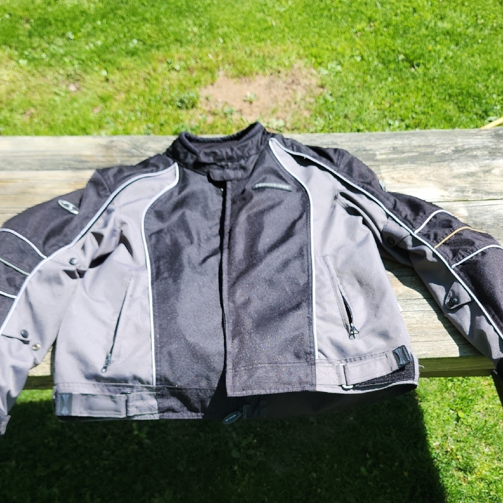 Black and Gray Motorcycle Jacket